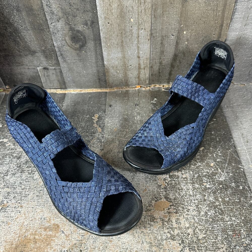 Skechers Women's Memory Foam Wedge Platform Slip On‎ Shoe Size 9 Basket Weave